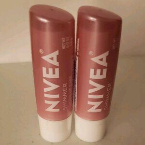 2-Pack Nivea Shimmer Lip Care Shea Butter Pearl Pink Brand New Sealed